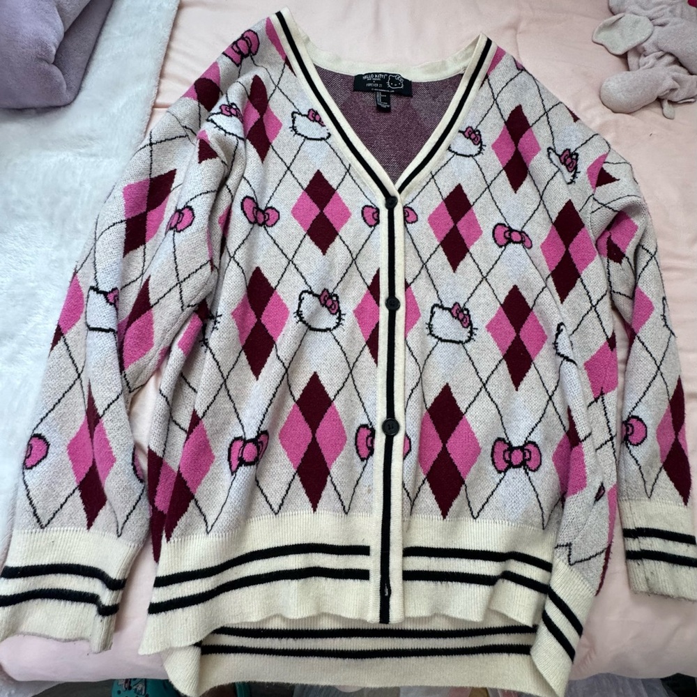 Hello Kitty and Friends X Forever 21 Argyle Cardigan